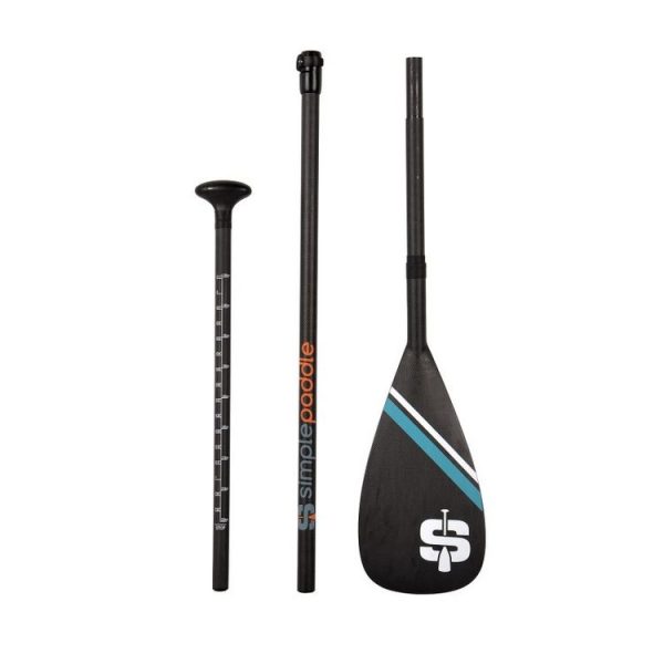 SIMPLE PADDLE Pagaie De Stand Up Paddle Réglable De 175 à 215cm Et Démontable En 3 Sections – 100% Carbone – Modèle Vela 1