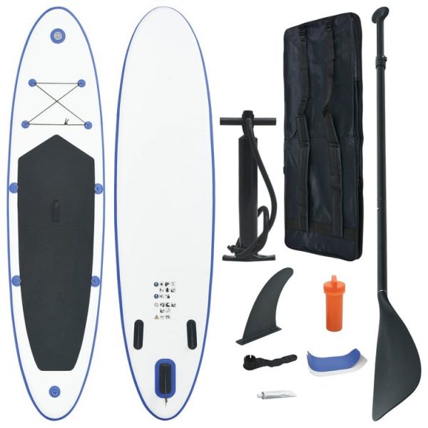 VIDAXL Stand Up Paddle Planche A Rame Bleu Et Blanc 1