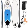 HOMCOM Stand Up Paddle Gonflable Surf Planche De Paddle Pour Adulte Dim. 301L X 76l X 10H Cm Nombreux Accessoires Fournis PVC Bleu Blanc Noir 13