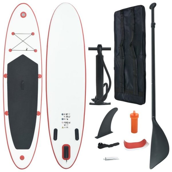 VIDAXL Stand Up Paddle Planche A Rame Rouge Et Blanc 1