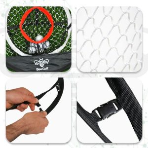 BEE GOLF Filet D’entrainement De Golf Chipping (ø 60 X P 54 X H 55 Cm) Avec 2 Cibles Et Housse De Transport 9