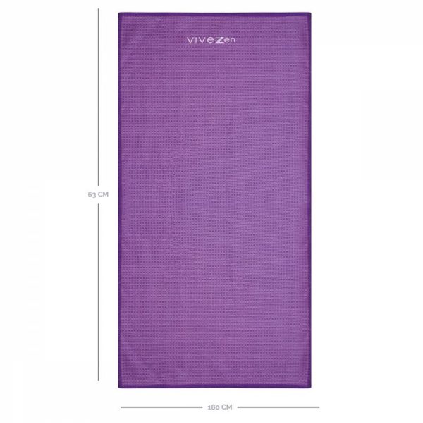 VIVEZEN Serviette De Yoga 63 X 180 Cm Antidérapante 3